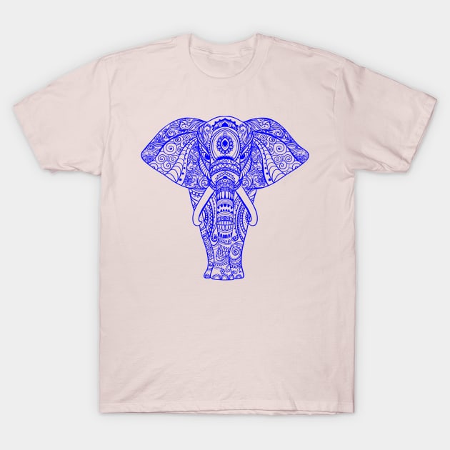 Blue Elephant Mandala T-Shirt by GroveCo